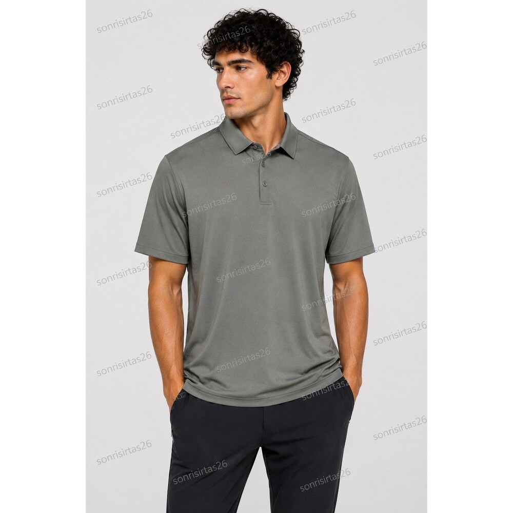 Lululemon Men's Polo Shirt XXL Sage Green Grey Minimalist Athleisure Golf Travel